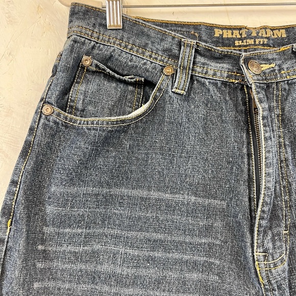 Vintage Phat Farm Jeans 34 x 32 Slim Embroidered Pocket. Y2K - Picture 4 of 15